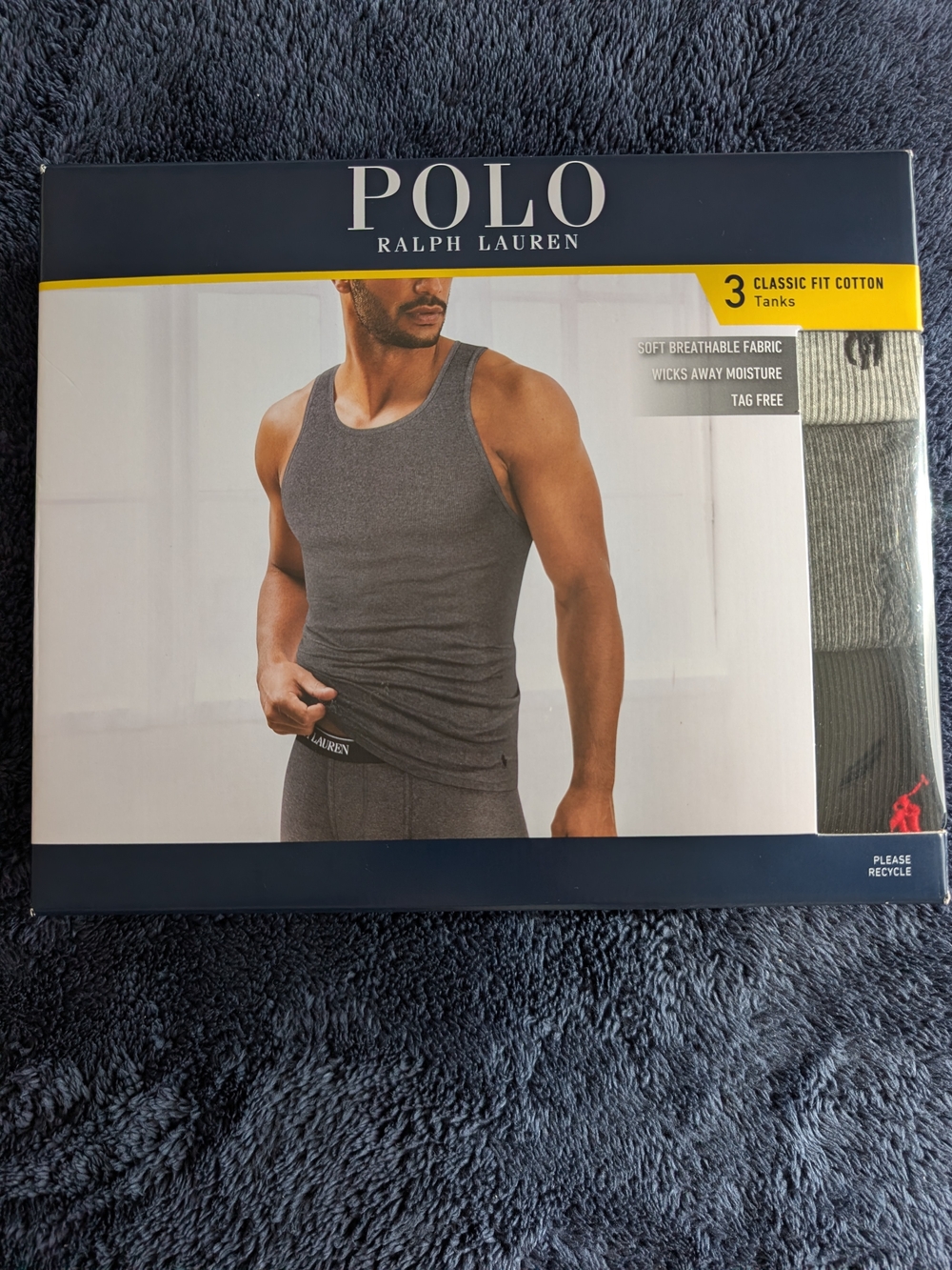 Polo by Ralph Lauren Men's Gray/Black Tank Tops 3-Pack - Size Small 34-36"
